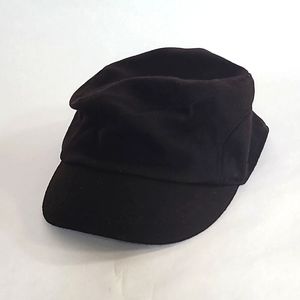 Black Wool Newsboy Hat